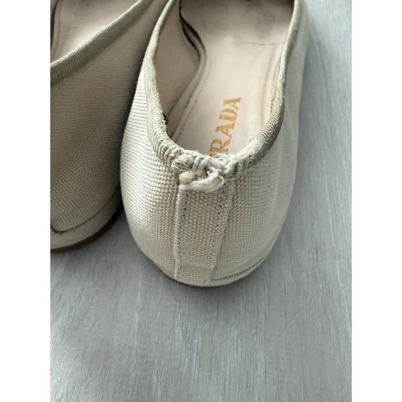 PRADA Women's Canvas Colorblock Flats Shoes Size 8.5 Designer Luxury - Picture 9 of 10